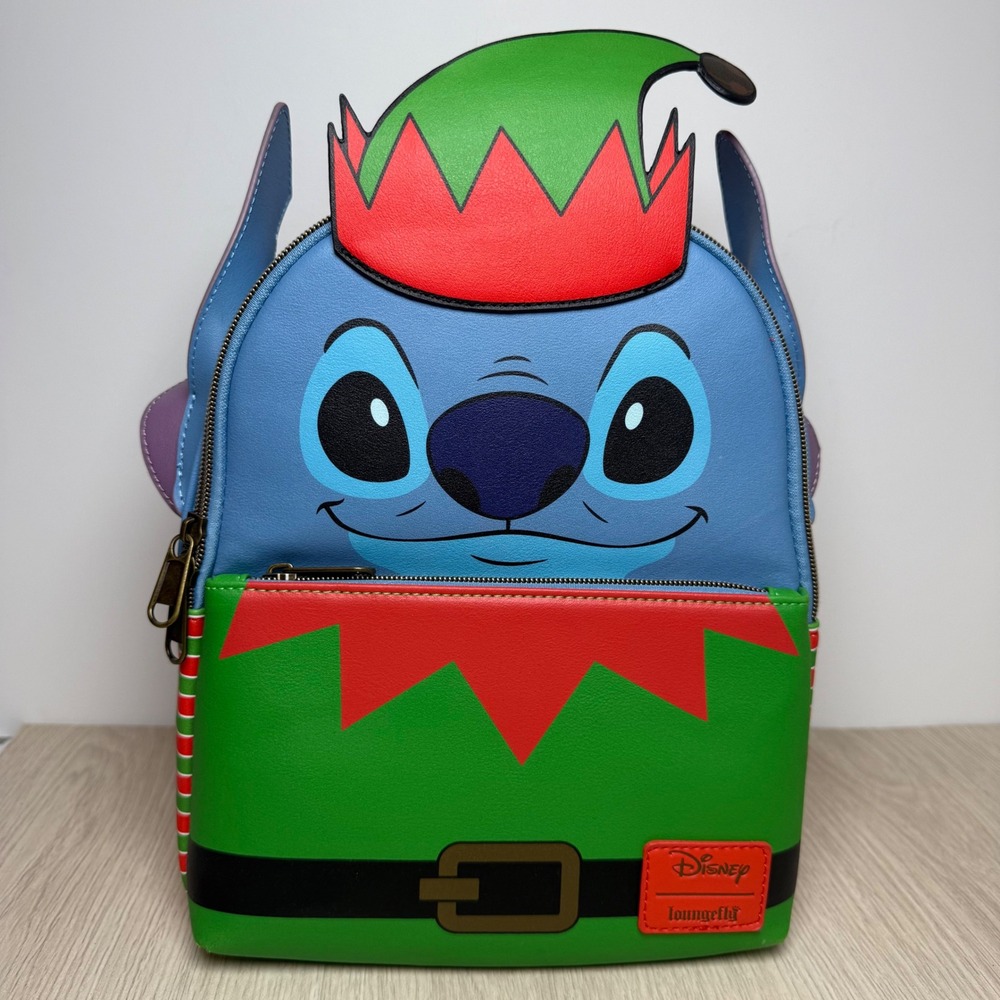 Disney Stitch Christmas Elf Loungefly Mini Backpack Holiday